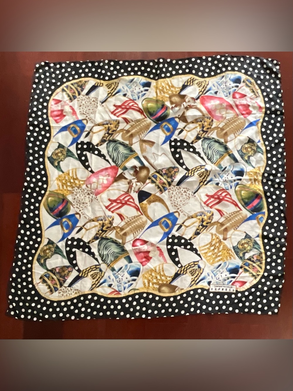 Compagnie Internationale Express vintage multicolor silk scarf